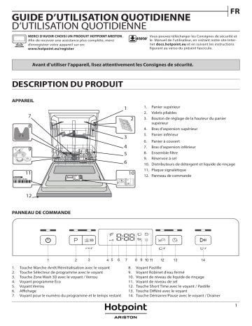 HOTPOINT/ARISTON HFC 3C26 CW X Dishwasher Manuel utilisateur | Fixfr