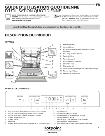 HOTPOINT/ARISTON HFC 3T141 WC SB Dishwasher Manuel utilisateur | Fixfr