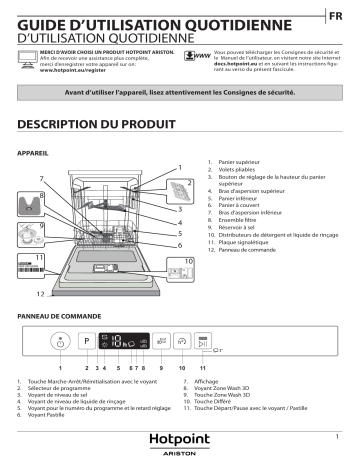 HOTPOINT/ARISTON HIC 3C41 CW Dishwasher Manuel utilisateur | Fixfr