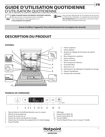 HOTPOINT/ARISTON HIC 3C41 CW Dishwasher Manuel utilisateur | Fixfr