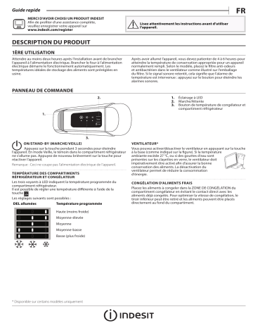 Indesit B 18 A2 D/I 2 Fridge/freezer combination Manuel utilisateur | Fixfr
