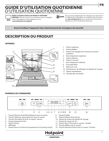 HOTPOINT/ARISTON HFC 3C32 W X Dishwasher Manuel utilisateur | Fixfr