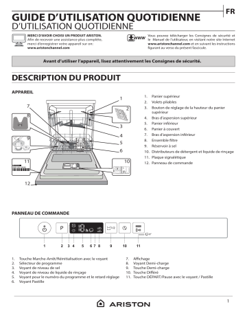 Ariston LIC 3B+26 Dishwasher Manuel utilisateur | Fixfr