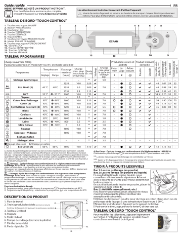 HOTPOINT/ARISTON AQD1072D 697 EU/A N Washer dryer Manuel utilisateur | Fixfr