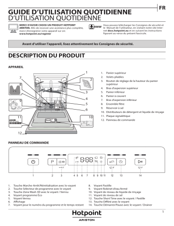 HOTPOINT/ARISTON HCFC 3B+34 W Dishwasher Manuel utilisateur | Fixfr