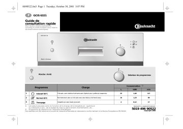 GCIS 6321-SW | Bauknecht GCIS 6321-BR Dishwasher Manuel utilisateur | Fixfr