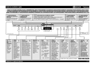 Bauknecht GSF EXCELLENCE MAX Dishwasher Manuel utilisateur | Fixfr