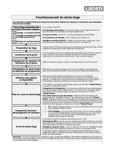 LADEN AM 3797 Dryer Manuel utilisateur | Fixfr