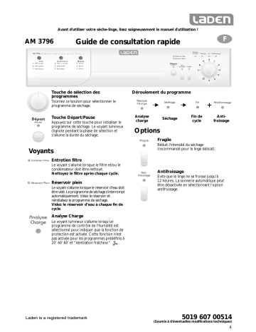 LADEN AM 3796 Dryer Manuel utilisateur | Fixfr