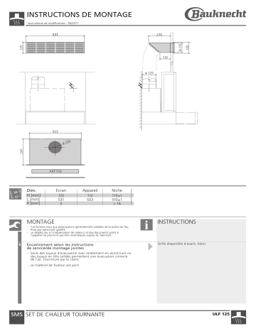 Bauknecht ULF 125 null Guide d'installation | Fixfr