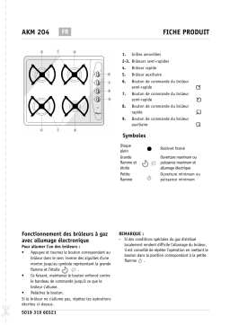 Whirlpool AKM 204/TF/01 Hob Manuel utilisateur