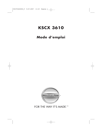Mode d'emploi | KitchenAid KSCX 3610 IX Built-in coffee machine Manuel utilisateur | Fixfr