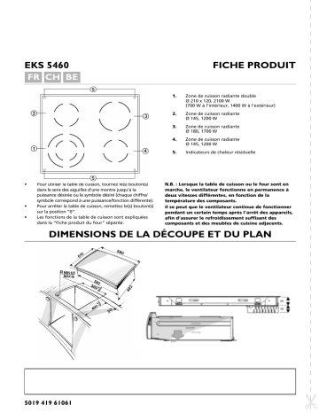 EKS 5460 IN | Bauknecht EKS 5460-1 IN Hob Manuel utilisateur | Fixfr