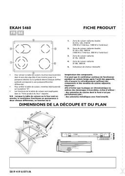 Bauknecht EKAH 5460 IN Hob Manuel utilisateur