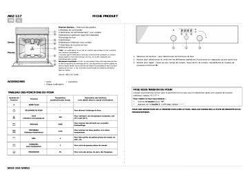 AKZ 117 WH | AKZ 117 IX | Whirlpool AKZ 117 NB Oven Manuel utilisateur | Fixfr