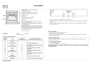 AKZ 121 AV | AKZ 121 NB | AKZ 121 WH | Whirlpool AKZ 121 IX Oven Manuel utilisateur | Fixfr