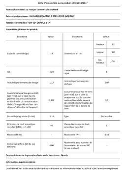 Franke FDW 614 D8P DOS E SA Dishwasher Manuel utilisateur