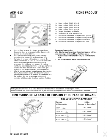AKM 613/NB | Whirlpool AKM 613/AL Hob Manuel utilisateur | Fixfr