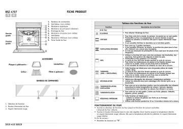 BSZ 4707 SW | BSZ 4707 WS | Bauknecht BSZ 4707 IN Oven Manuel utilisateur | Fixfr