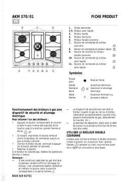 Whirlpool AKM 370/IX/01 Hob Manuel utilisateur