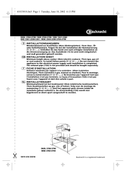 Bauknecht DKE 1361 IN Hood Manuel utilisateur