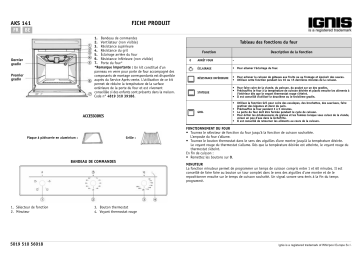 Ignis AKS 141 NB Oven Manuel utilisateur | Fixfr