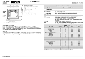 Ignis AKS 141/01 IX Oven Manuel utilisateur | Fixfr