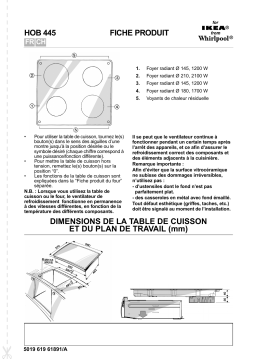 IKEA HOB 445/S Hob Manuel utilisateur