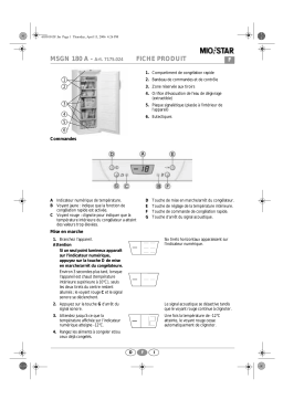 Miostar MSGN 180 A Freezer Manuel utilisateur