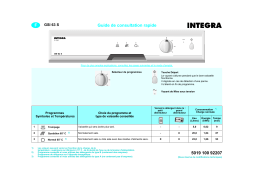 Integra GSI 63 S IX Dishwasher Manuel utilisateur