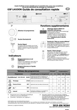 Bauknecht GSF LAGOON WS Dishwasher Manuel utilisateur