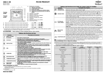OBI C00 W | OBU C00 S | IKEA OBU C00 W Oven Manuel utilisateur | Fixfr