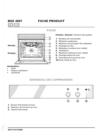 BSZ 4007 IN | Bauknecht BSZ 4007 SW Oven Manuel utilisateur | Fixfr