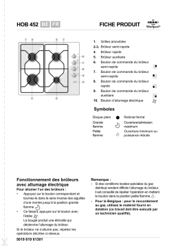 IKEA HOB 452/S Hob Manuel utilisateur