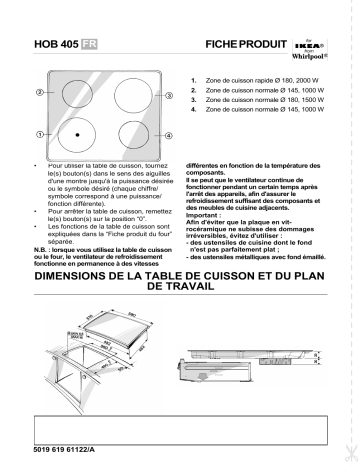 HOB 405/S | IKEA HOB 405/W Hob Manuel utilisateur | Fixfr