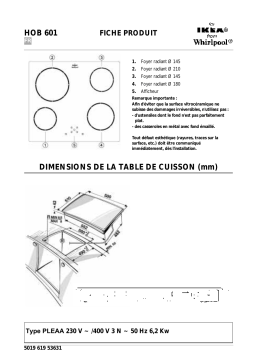 IKEA HOB 601 B Hob Manuel utilisateur