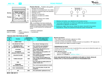 Whirlpool AKZ 178 Oven Manuel utilisateur | Fixfr