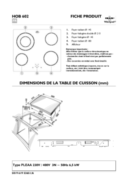 IKEA HOB 602 S N Hob Manuel utilisateur