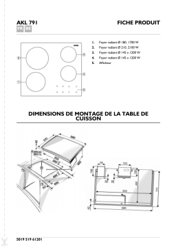 Ignis AKL 791/NE Hob Manuel utilisateur