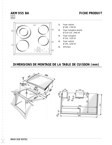 Whirlpool AKM 955/BA/01 Hob Manuel utilisateur | Fixfr