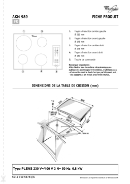 Whirlpool AKM989/ NE Hob Manuel utilisateur