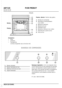 Whirlpool AKP 520 IX Oven Manuel utilisateur