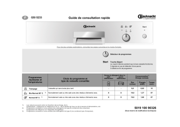 GSI 5233 C-WS | Bauknecht GSI 5233 C-SW Dishwasher Manuel utilisateur | Fixfr