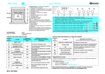 EMZH 3460/01 WS | EMZH 3460/01 BR | EMZH 3460/01 SW | Bauknecht EMZH 3460/01 IN Oven Manuel utilisateur | Fixfr