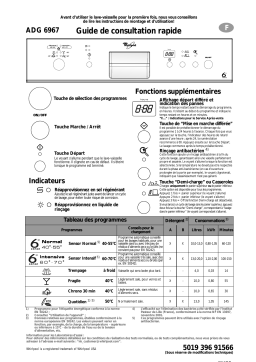 Whirlpool ADG 6967/1 WH Dishwasher Manuel utilisateur