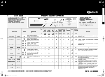 Bauknecht WAK 6550 Washing machine Manuel utilisateur | Fixfr