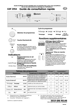 Bauknecht GSF 2954 WS Dishwasher Manuel utilisateur