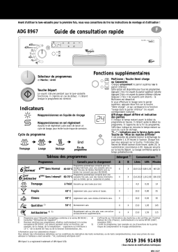 Whirlpool ADG 8967/1 ALM Dishwasher Manuel utilisateur