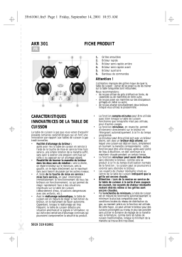 Whirlpool AKR301/NB/S/01 Hob Manuel utilisateur