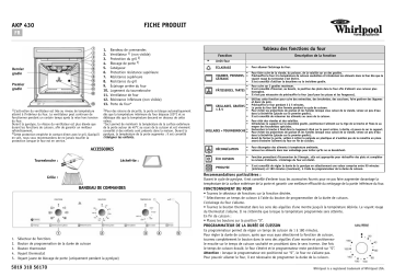 AKP 430 NB | Whirlpool AKP 430 WH Oven Manuel utilisateur | Fixfr